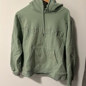 Four Three Seven Women's Green Hoodie Sweater